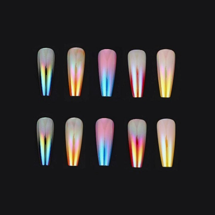Trendy gradient design artificial nails Bowlift
