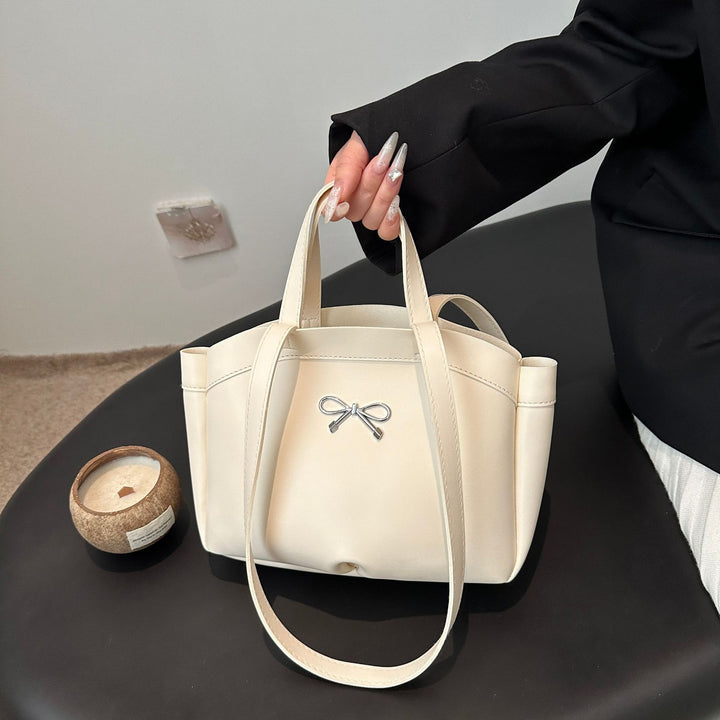 Elegant Bow Accent Handheld Tote Bag Bowlift