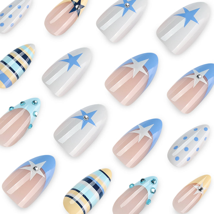 Artful stiletto nails with maritime designs Bowlift