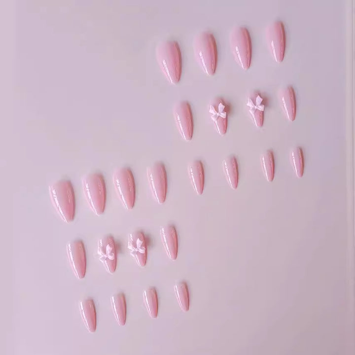 Artificial nails with elegant bow accents Bowlift