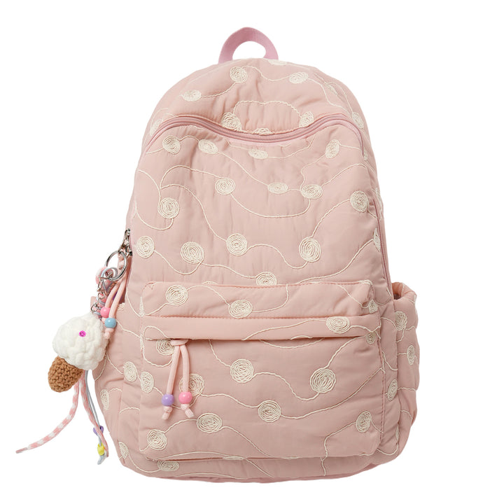 Quilted Embroidered Backpack