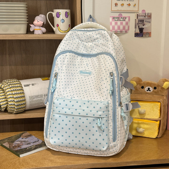 Playful Star-Patterned School Backpack