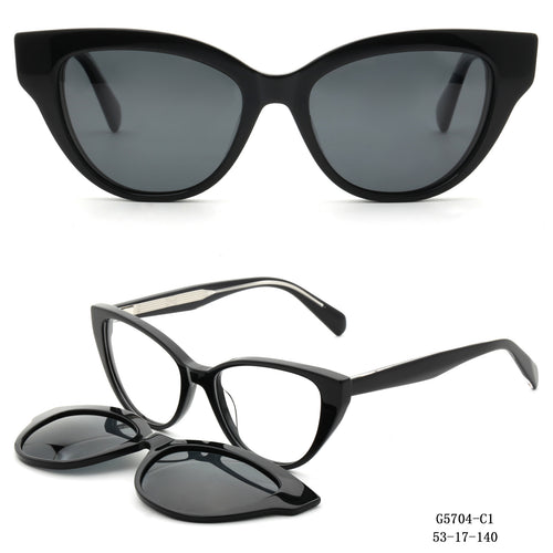 Women's Cat-Eye Sunglasses with Removable Lenses Bowlift