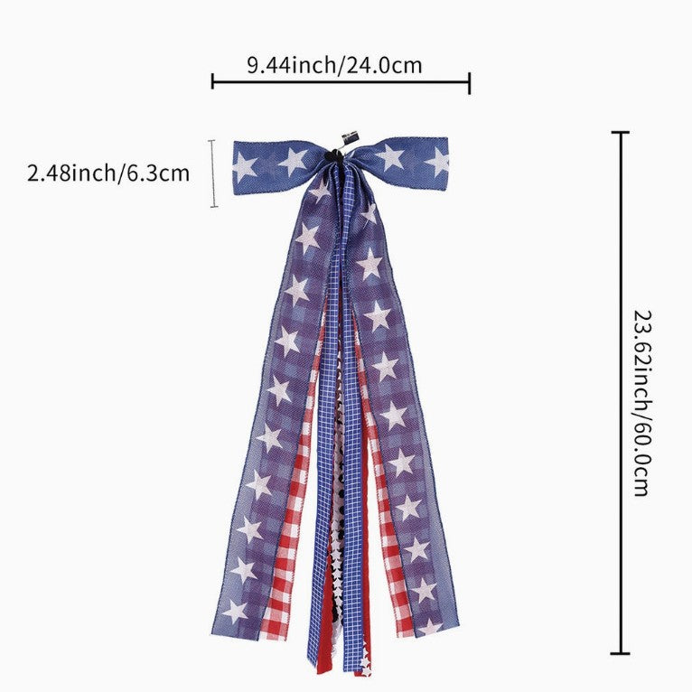 Women's Nan Hair Ruffle Bow with Long Ribbon Straps and Clip Closure Bowlift