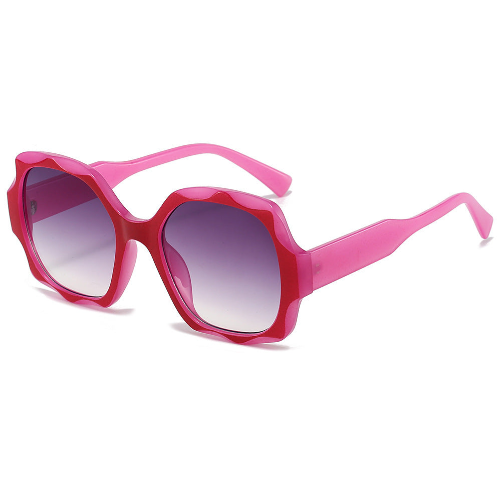 Fashion-Forward Hexagonal Frame Sunglasses Bowlift