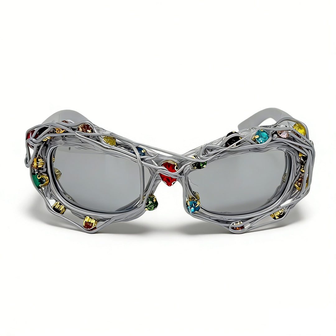 Ladies striking designer sunglasses with rhinestone applications Bowlift