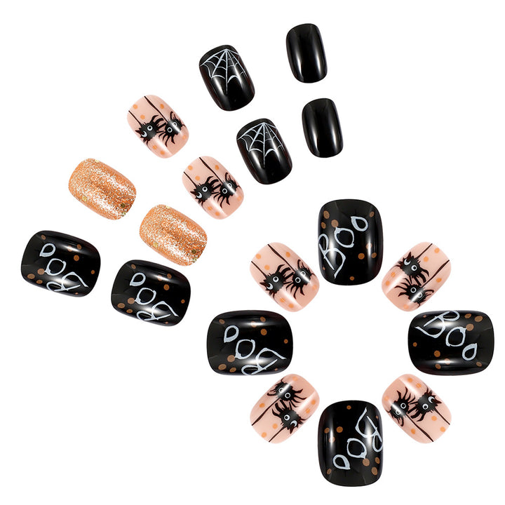 Halloween Themed Spider and Web Nail Art Bowlift