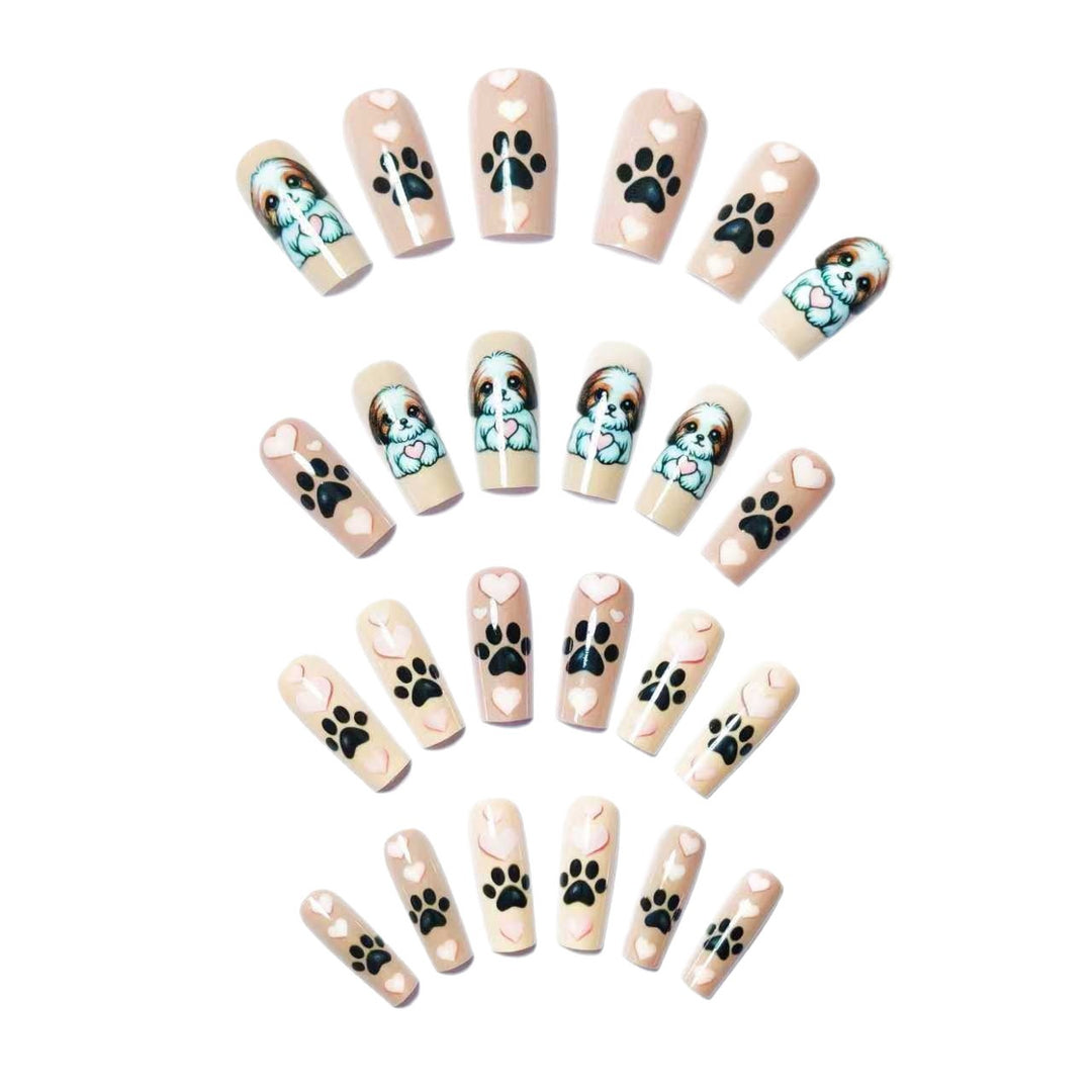 Nail design with cute dog motif Bowlift
