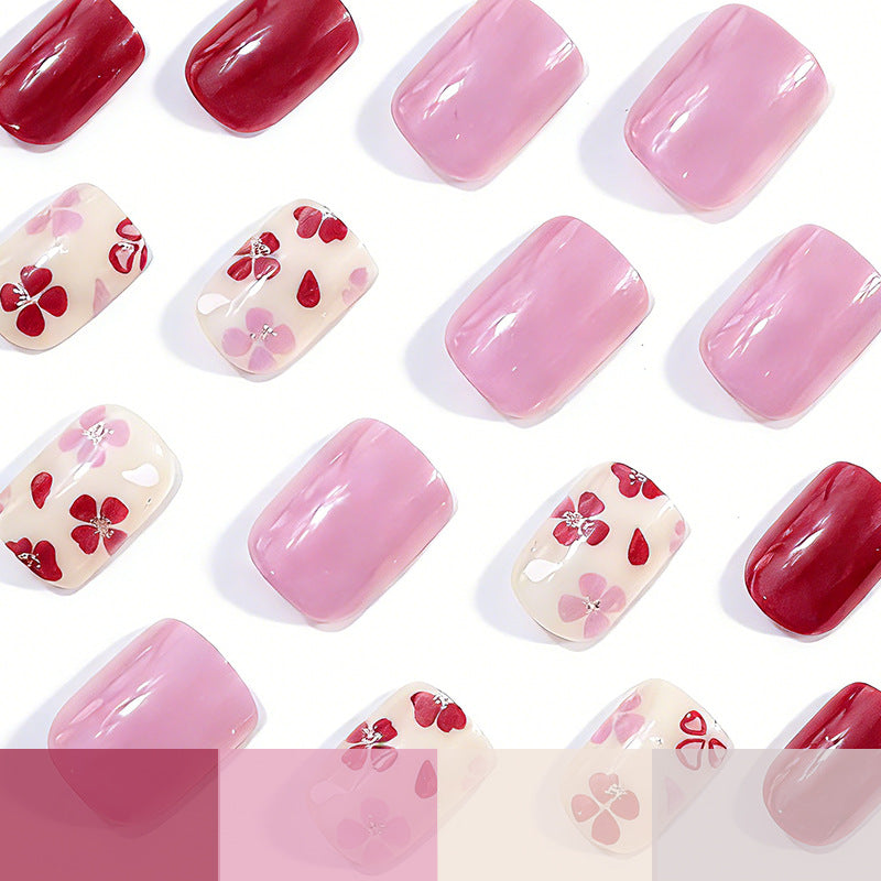Floral Decorative Gel Nail Extensions Bowlift
