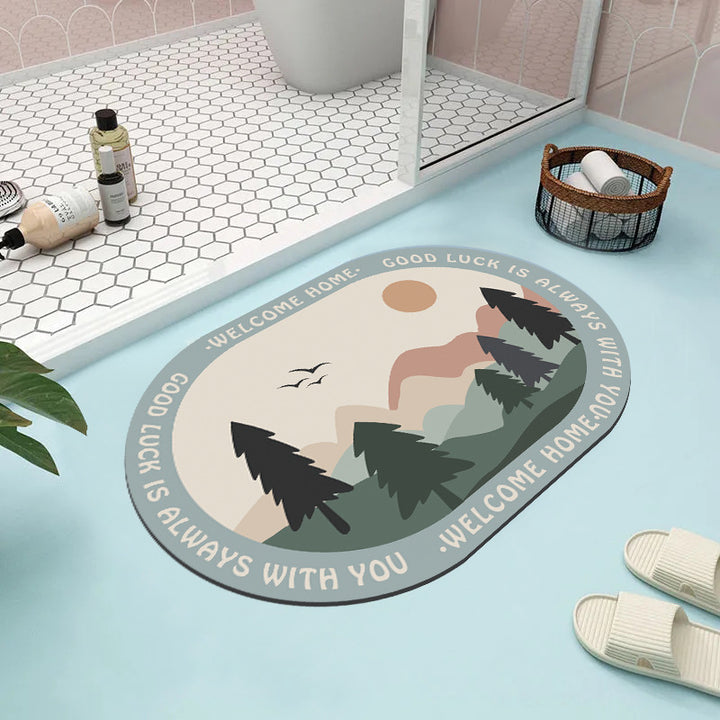 Modern Geometric Pattern Bath Mat