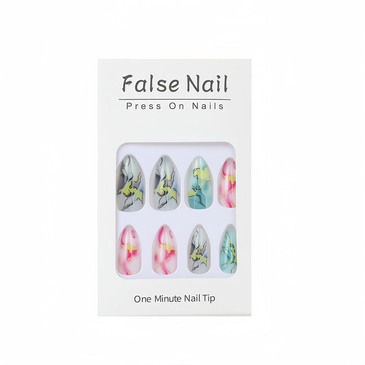 Artificial nails in modern marble design Bowlift