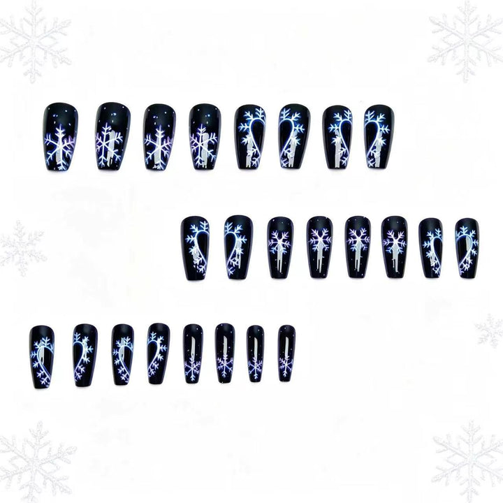Artistic Snowflake-Pattern Nail Art Bowlift