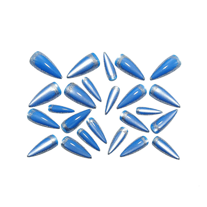 Glamorous artificial nails in elegant stiletto design with sparkling accents Bowlift