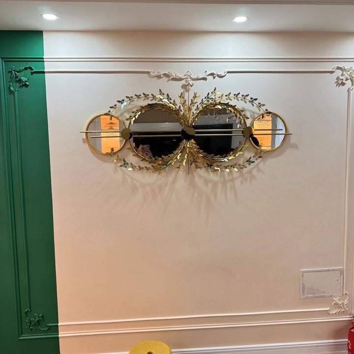 Elegant Botanical Wall Mirror with Decorative Floral Accents Bowlift