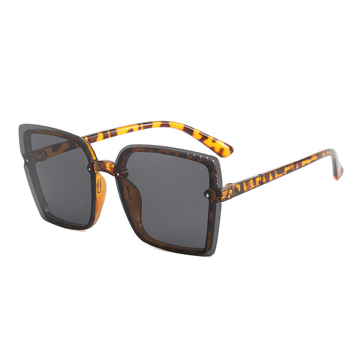 Ladies Square Sunglasses with Sparkling Frame Accents Bowlift
