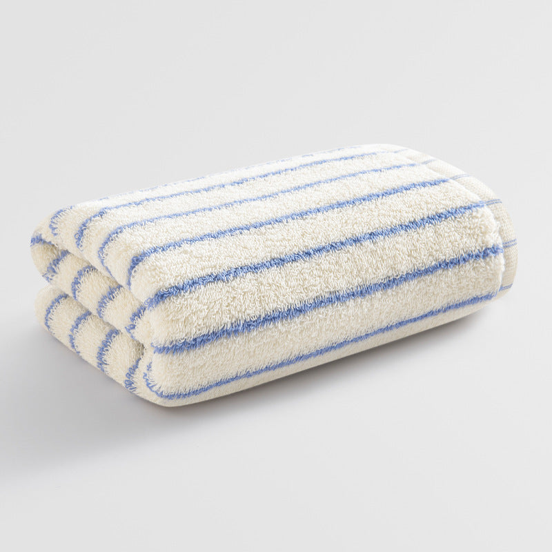 Women Elegant Terry Bath Towel with Striped Pattern Bowlift