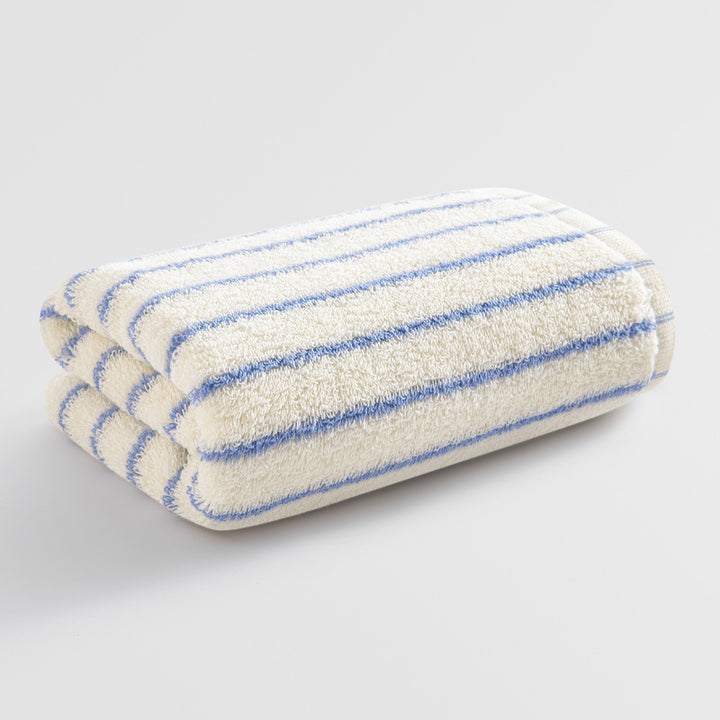 Women Elegant Terry Bath Towel with Striped Pattern Bowlift