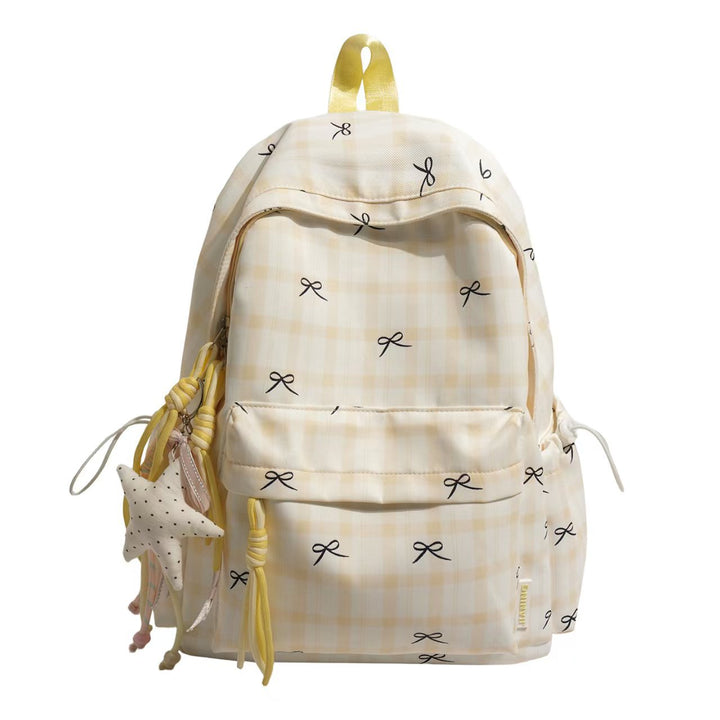 Stylish Plaid Pattern Backpack Bowlift