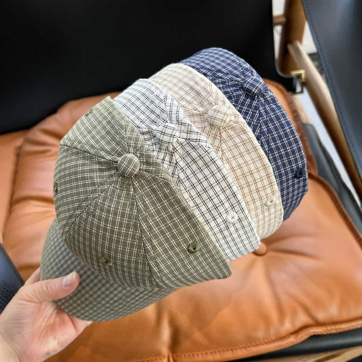 Men's Casual Checkered Baseball Cap Bowlift