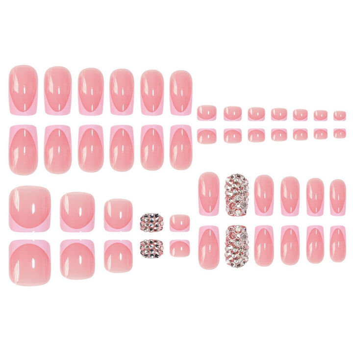 Glamorous French Tip Press-On Nail Set Bowlift