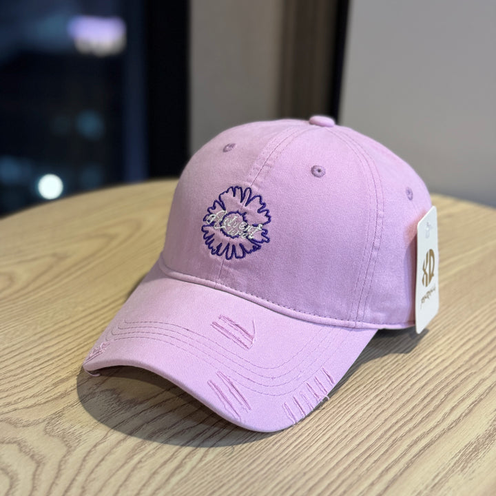 Unisex Embroidered Flower Design Baseball Cap Bowlift