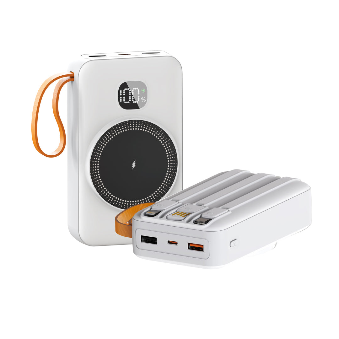 Portable power bank with integrated inductive fast charging function and LED charging status indicator Bowlift