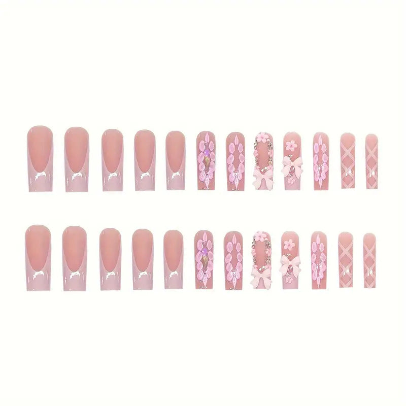 Decorative Bow-Embellished Press-On Nails Bowlift