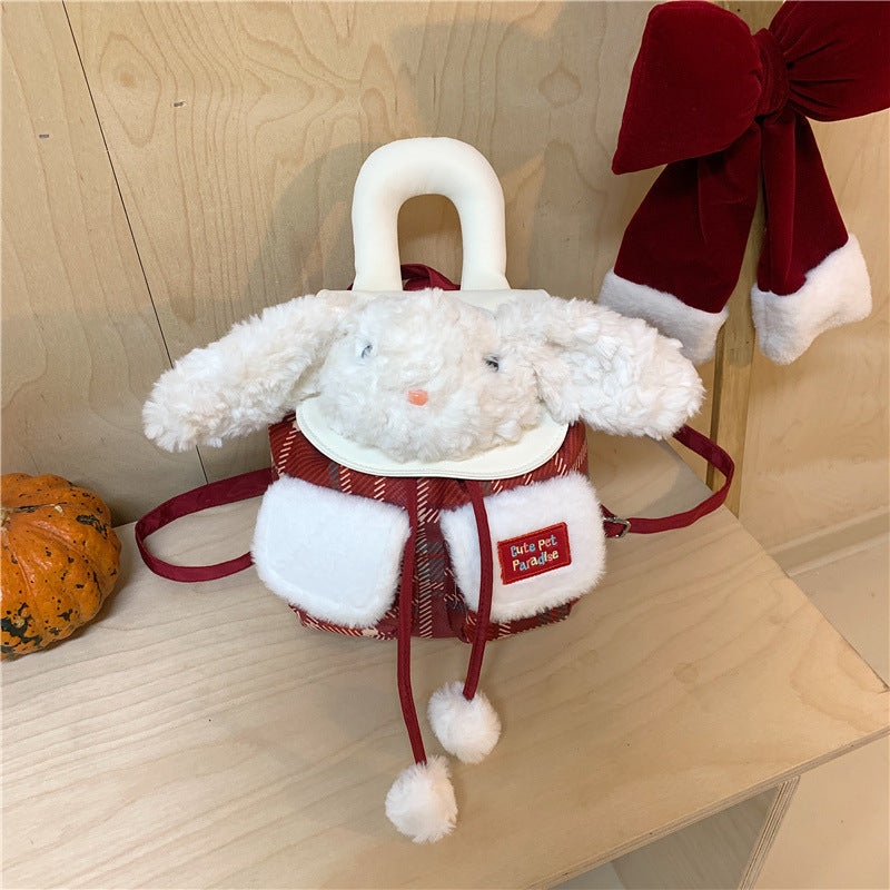 Plush Bunny-Themed Mini Backpack