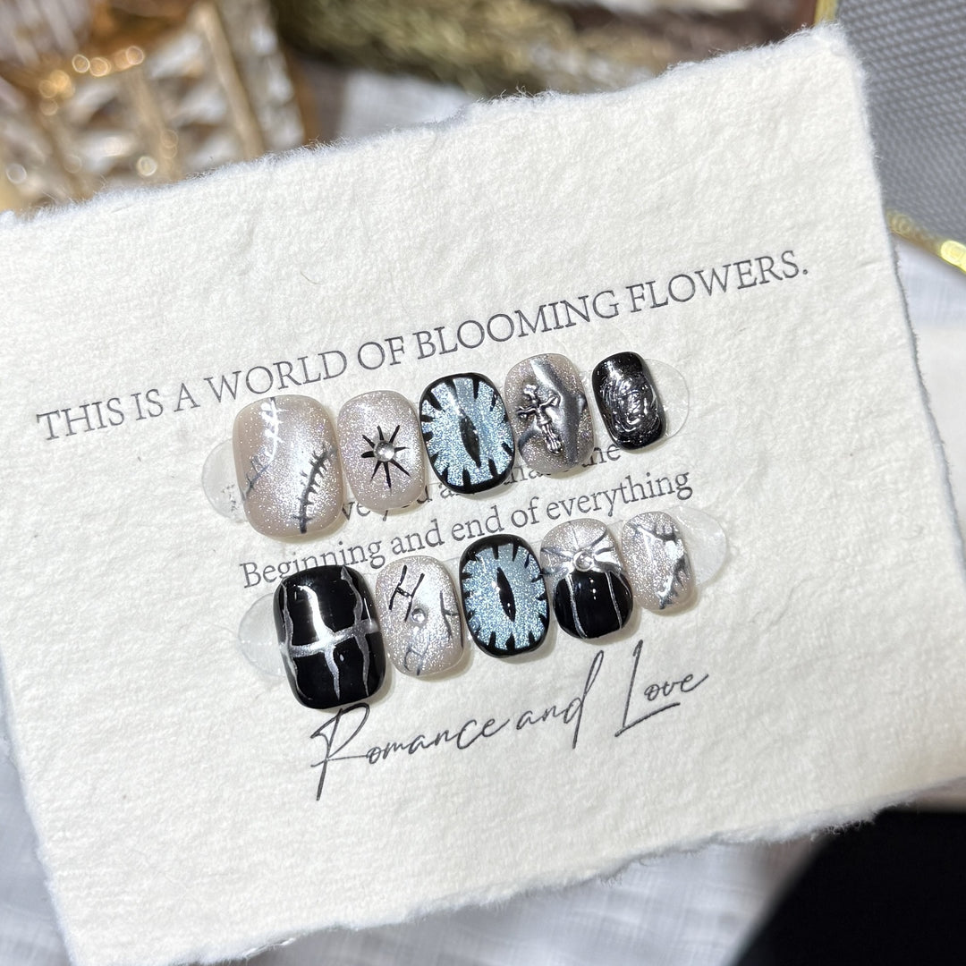 Artistic Themed Press-On Nail Art Bowlift