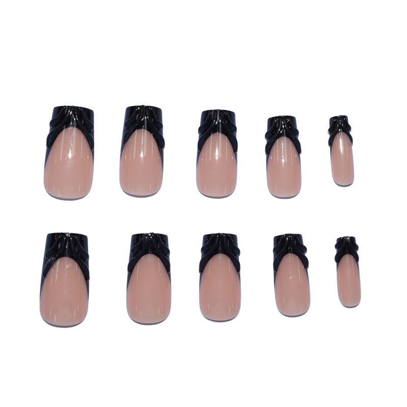 Premium Artificial Nails with Elegant Ribbons Bowlift