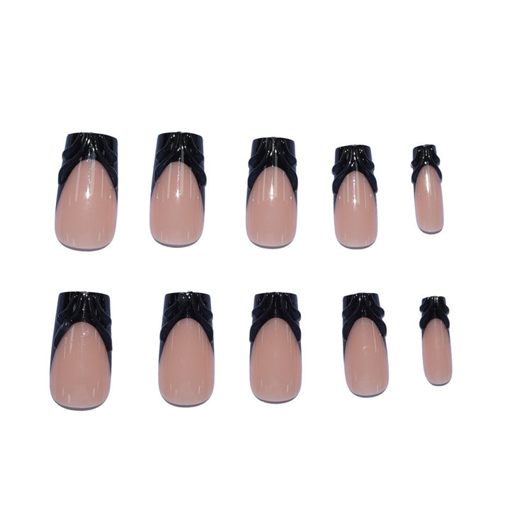Premium Artificial Nails with Elegant Ribbons Bowlift