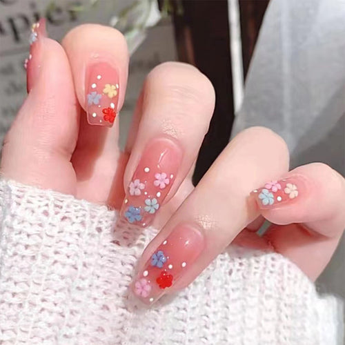 Floral Design Press-On Nail Set Bowlift