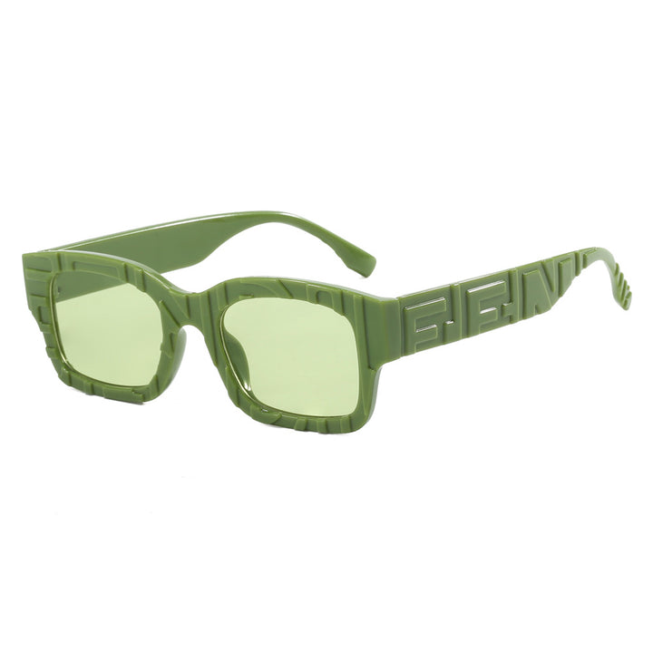 Women's fashionable square sunglasses with textured frame and UV protection Bowlift
