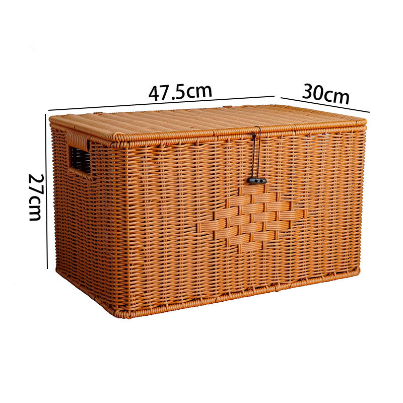Woven Storage Chest with Lid Bowlift