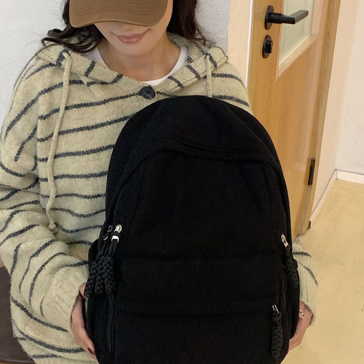 Backpack Made of Durable Ribbed Material Bowlift