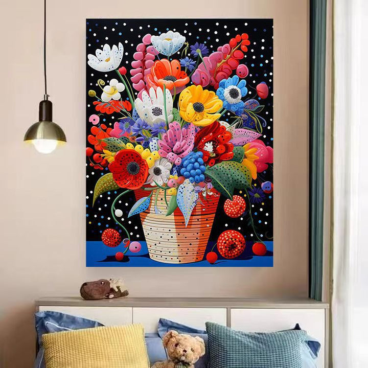 Vibrant Floral Landscape Canvas Art Print Bowlift