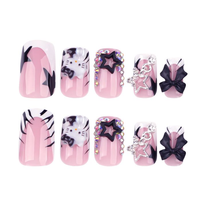 Artful nail extensions with trendy 3D applications Bowlift