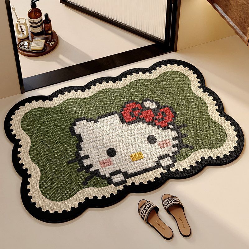 Playful Cat-Themed Plush Bath Mat