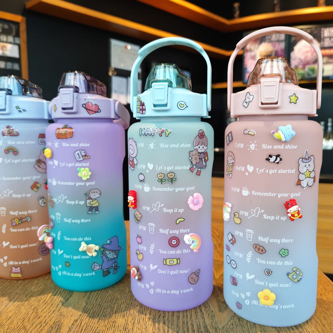 Women's Motivating Water Bottle with Interactive Sticker Set Bowlift
