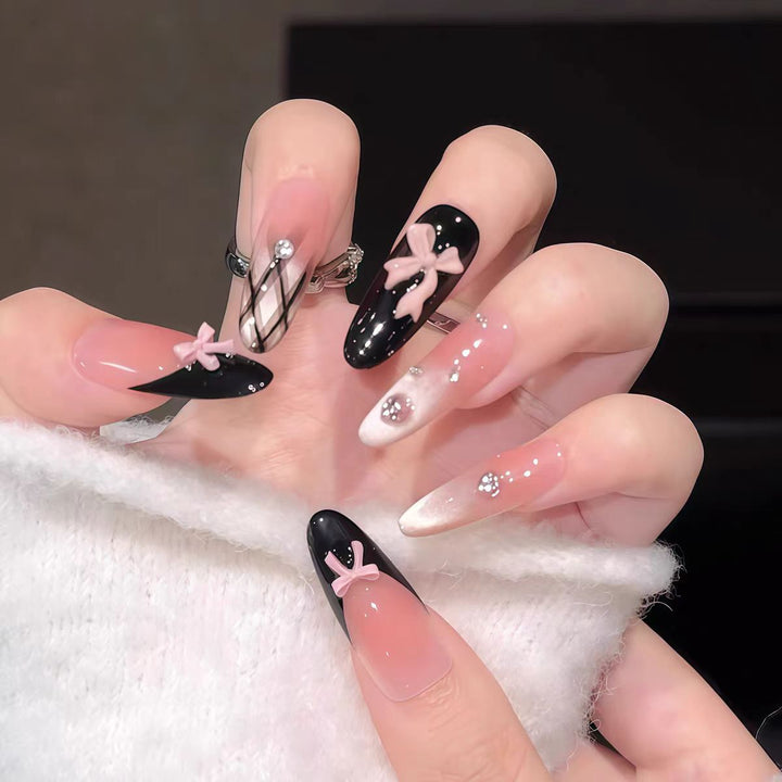 Ombre Glossy Press-On Nail Extensions Bowlift