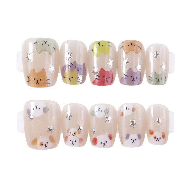 Whimsical Cat-Themed Press-On Nail Set Bowlift