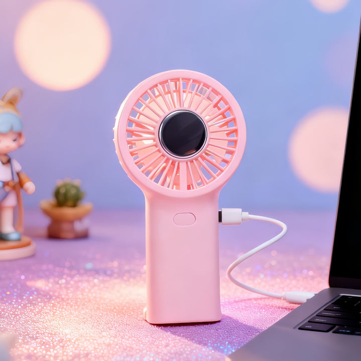 Women portable USB hand fan with ergonomic design Bowlift