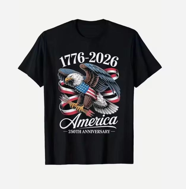 Men's nan patriotic graphic cotton crewneck T-shirt with vintage eagle emblem Bowlift