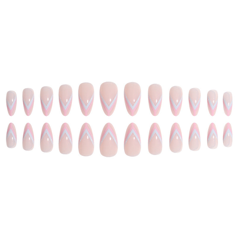 Elegant Geometric Press-On Nail Art Set Bowlift