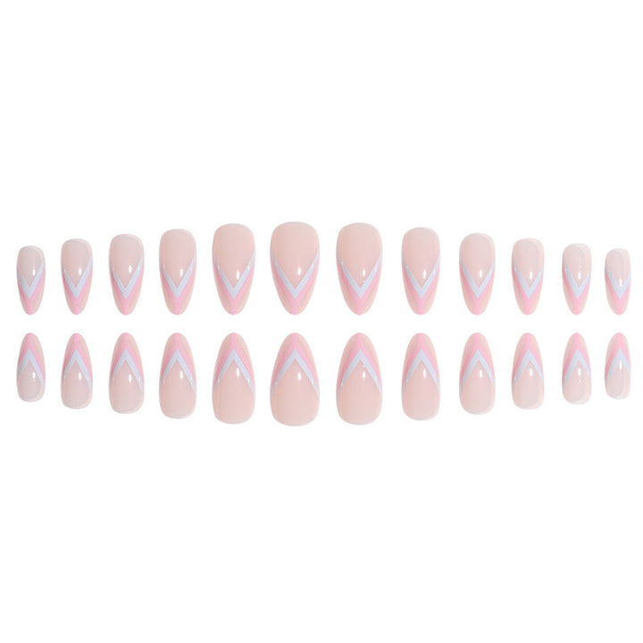Elegant Geometric Press-On Nail Art Set Bowlift