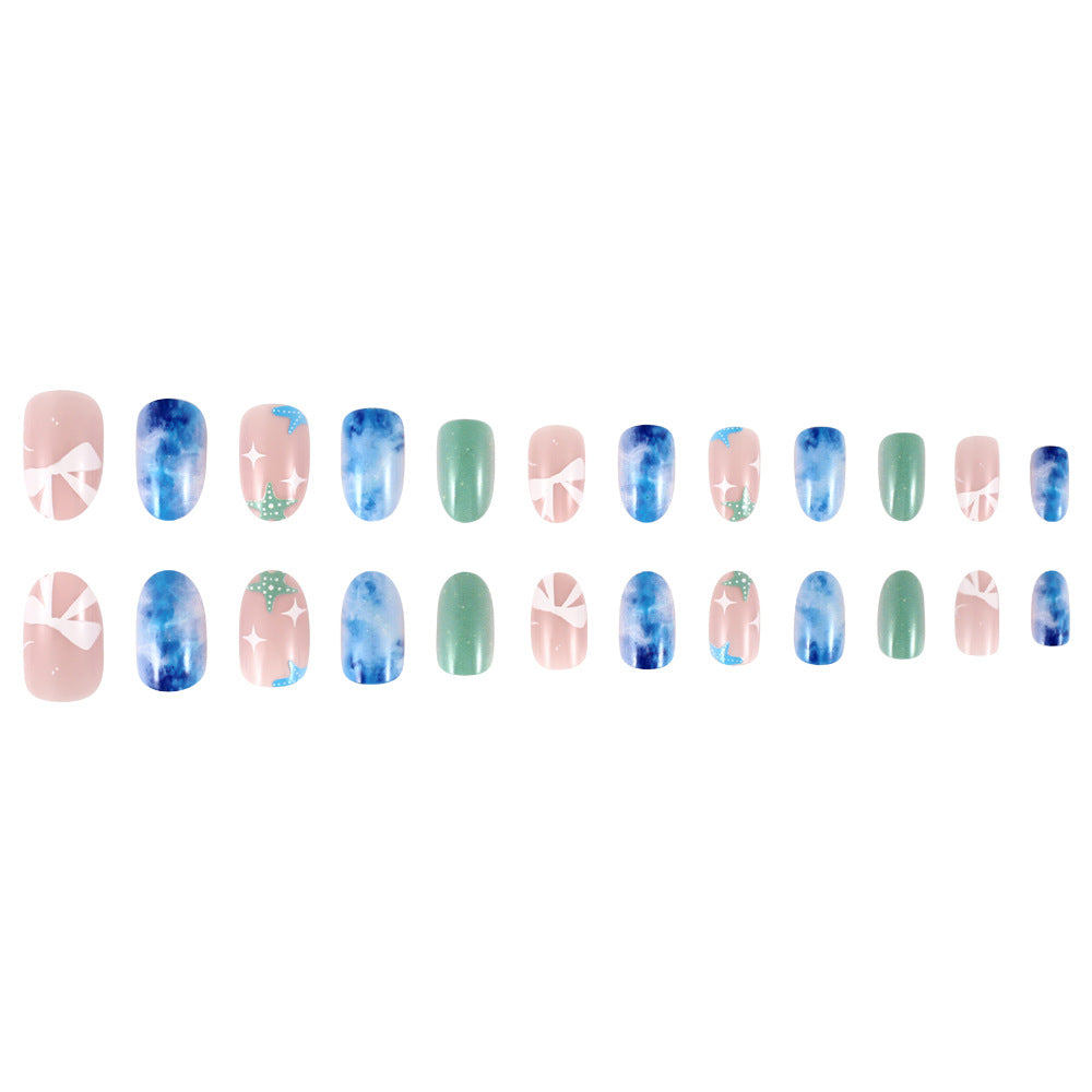 Artistic Ocean-Themed Press-On Nails Bowlift