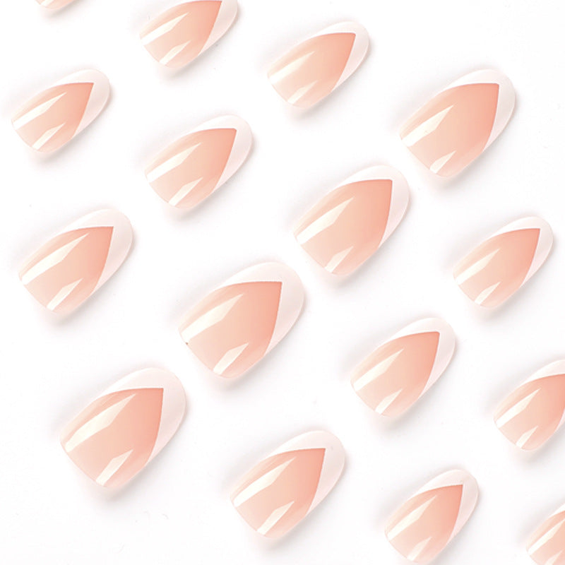 Elegant Artificial Nails with French Tip Bowlift