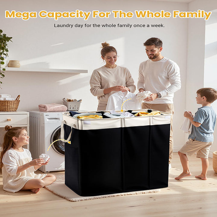 Generous laundry container with removable inner pockets Bowlift
