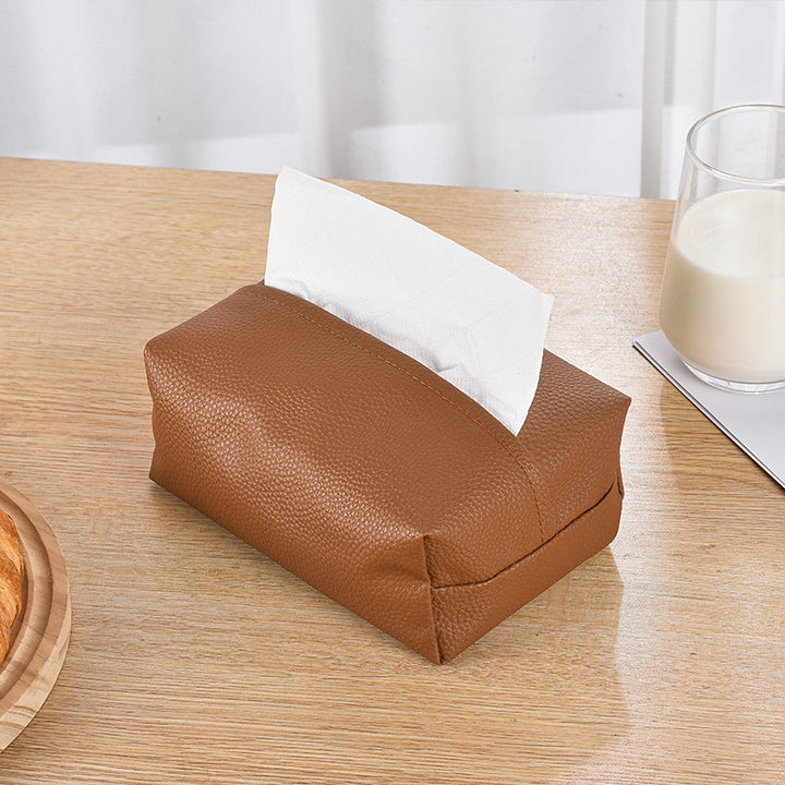 Premium Leather Tissue Box Cover Bowlift