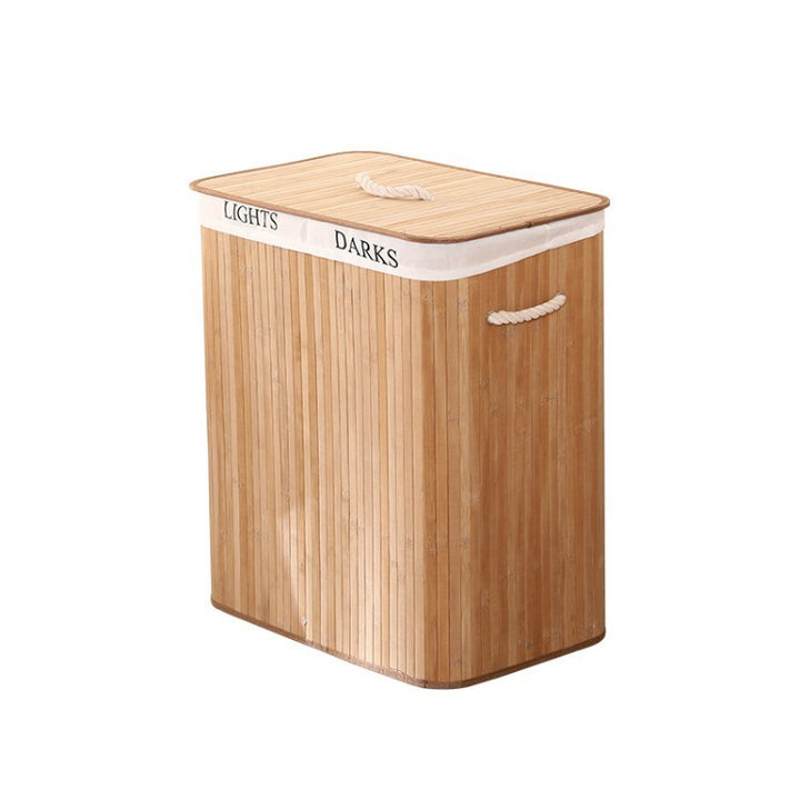 Laundry basket made of natural bamboo by Bowlift